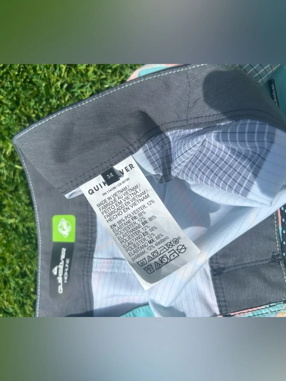 Quiksilver Men's 34 Highlite Arch 19 Boardshorts Angel Blue Swim Shorts Tropical - Picture 4 of 10